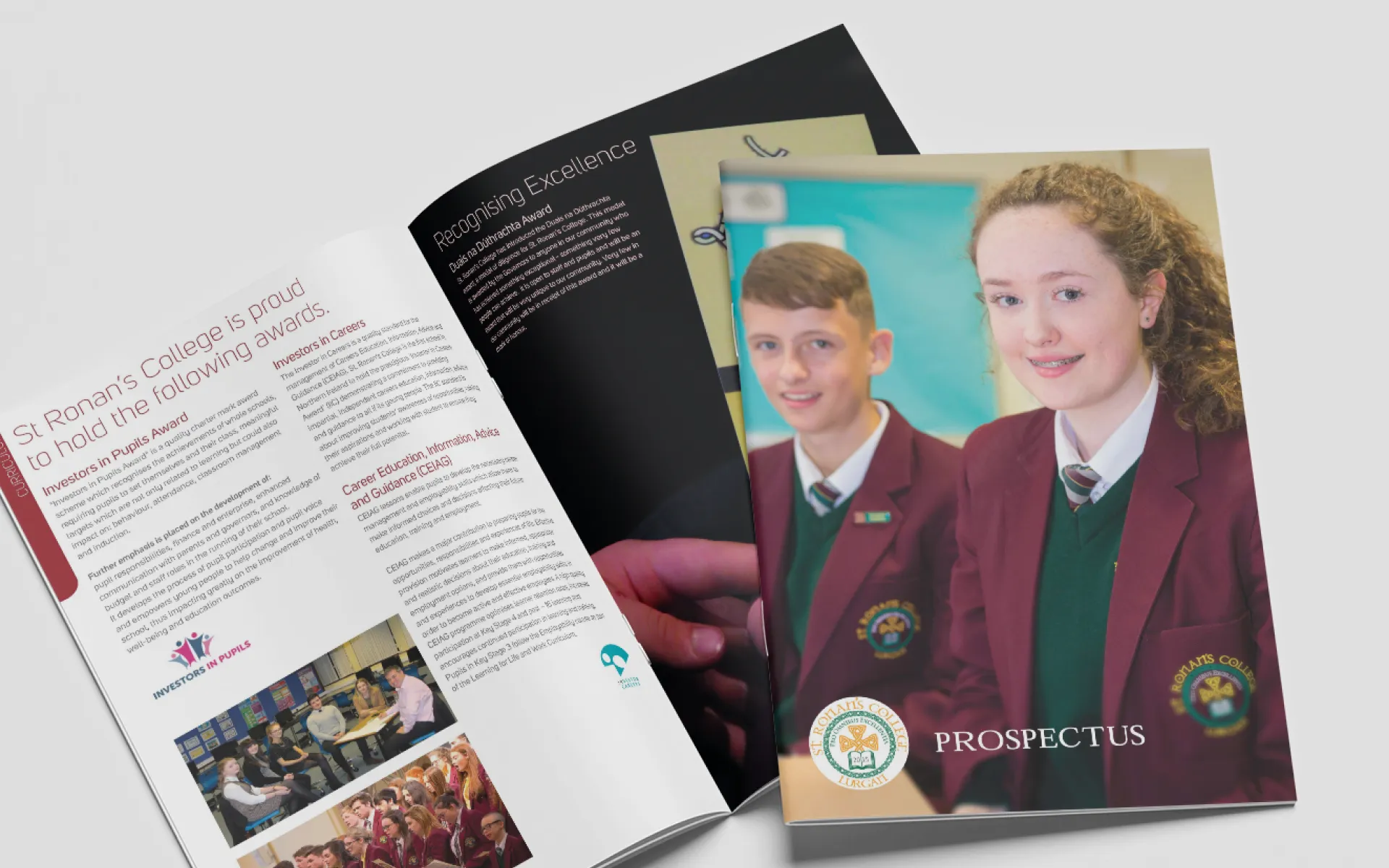 St ronans college prospectus booklet cover and opened spread